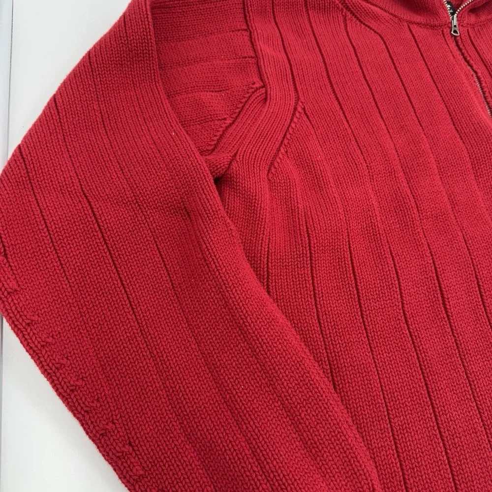 Vintage Polo Ralph Lauren Sweater Mens XXL Red 1/4 Zip Knit American Flag